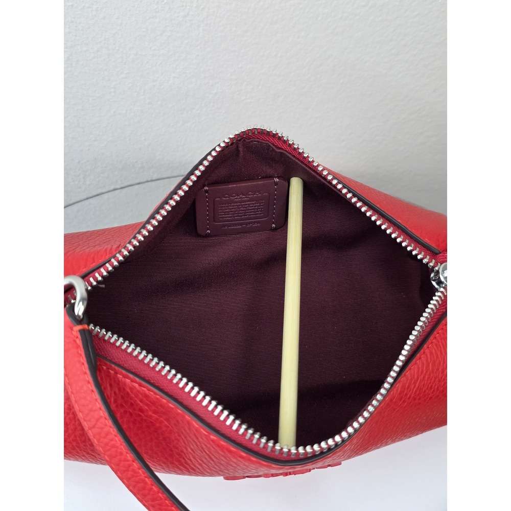 Coach Nolita Mini Barrel Bag Red Pebble Leather Shoulder Handbag Purse - Picture 11 of 12